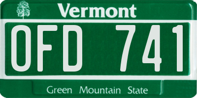 VT license plate OFD741