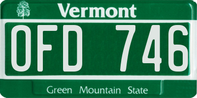VT license plate OFD746