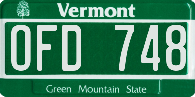 VT license plate OFD748