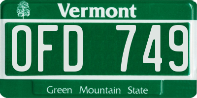VT license plate OFD749