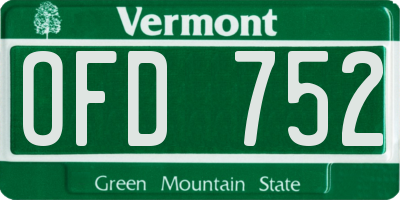 VT license plate OFD752