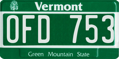 VT license plate OFD753