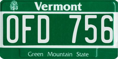 VT license plate OFD756