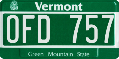 VT license plate OFD757