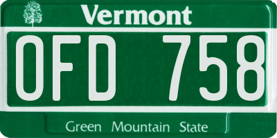 VT license plate OFD758