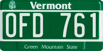 VT license plate OFD761