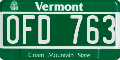 VT license plate OFD763