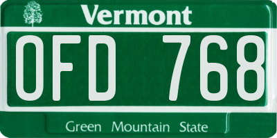 VT license plate OFD768