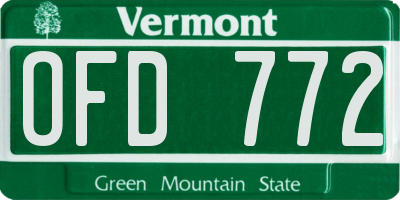 VT license plate OFD772