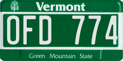 VT license plate OFD774