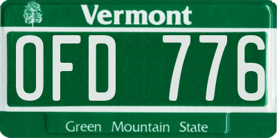 VT license plate OFD776