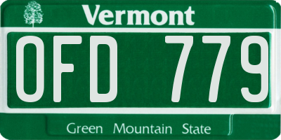 VT license plate OFD779