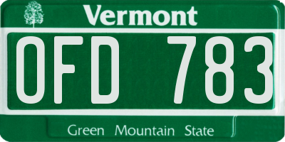 VT license plate OFD783