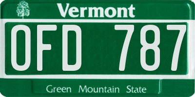 VT license plate OFD787