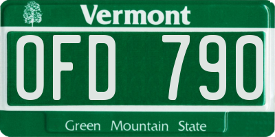 VT license plate OFD790