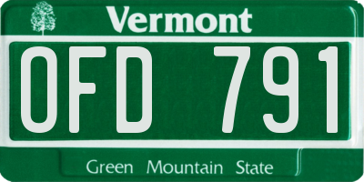 VT license plate OFD791