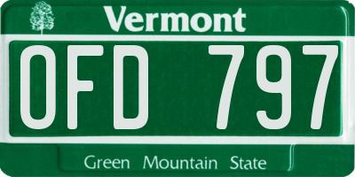 VT license plate OFD797