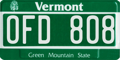 VT license plate OFD808
