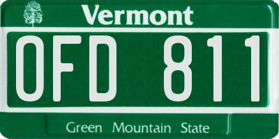 VT license plate OFD811