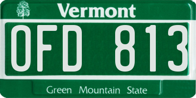 VT license plate OFD813