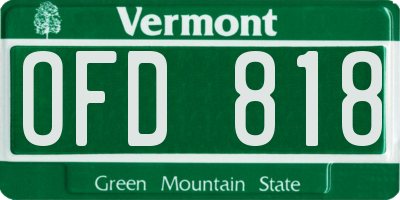 VT license plate OFD818
