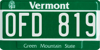 VT license plate OFD819