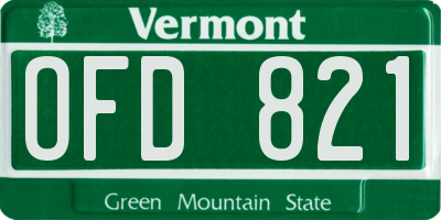 VT license plate OFD821