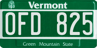 VT license plate OFD825