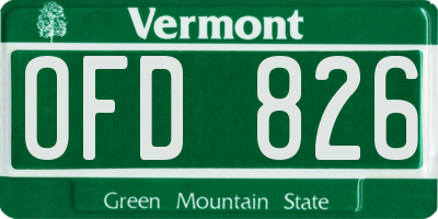 VT license plate OFD826