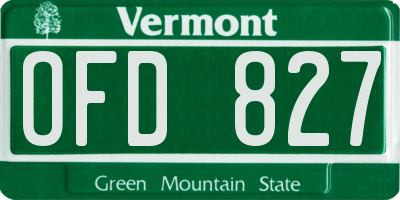 VT license plate OFD827