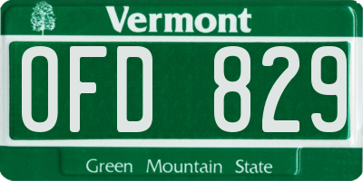 VT license plate OFD829
