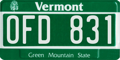 VT license plate OFD831