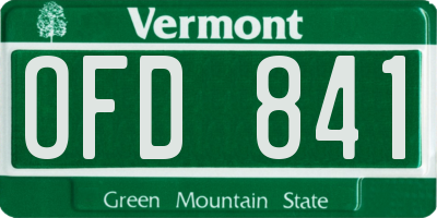 VT license plate OFD841