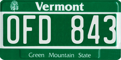VT license plate OFD843