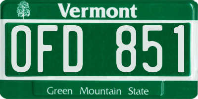 VT license plate OFD851