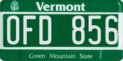 VT license plate OFD856