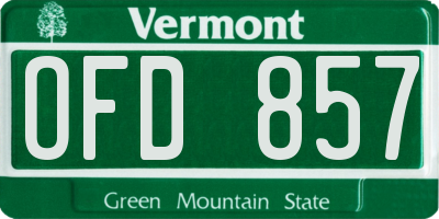 VT license plate OFD857