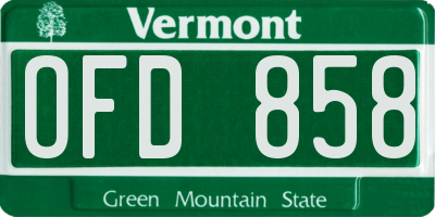 VT license plate OFD858