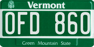 VT license plate OFD860