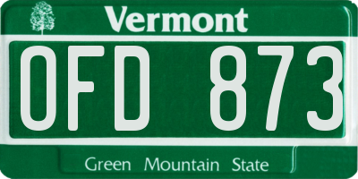 VT license plate OFD873