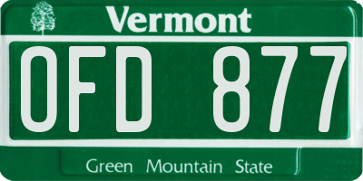 VT license plate OFD877