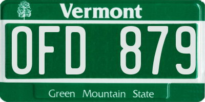 VT license plate OFD879