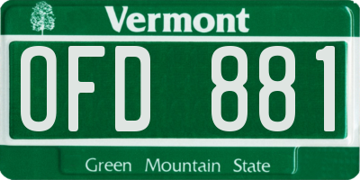 VT license plate OFD881