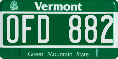 VT license plate OFD882