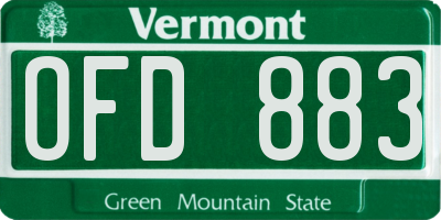 VT license plate OFD883