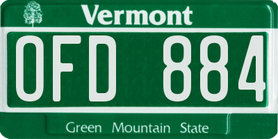 VT license plate OFD884