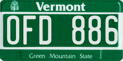 VT license plate OFD886