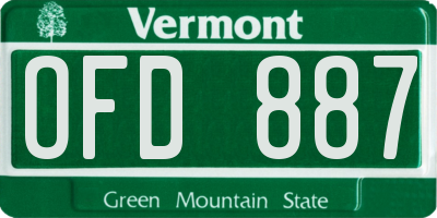 VT license plate OFD887
