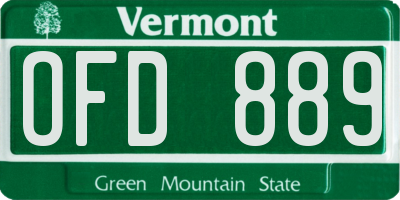 VT license plate OFD889