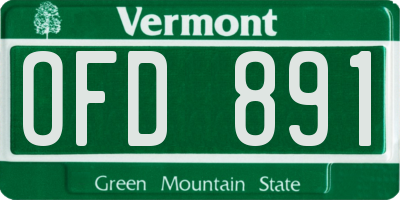 VT license plate OFD891